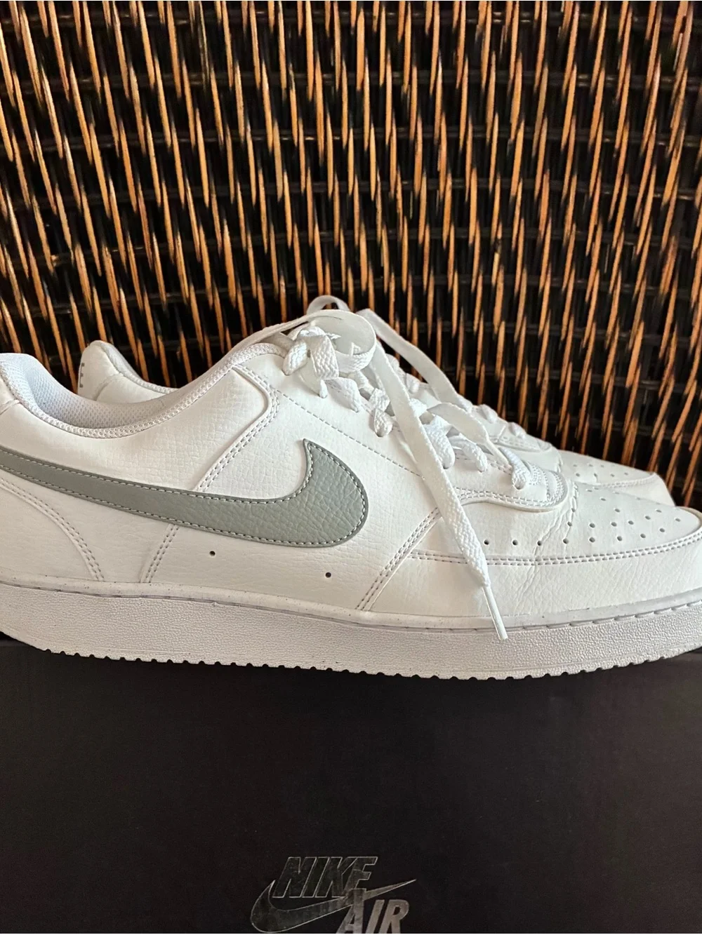 Nike Court Vision low top, White Sneakers with Light Gray accents and Swoosh